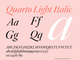 Quarto Light Italic Version 1.200 Font Sample
