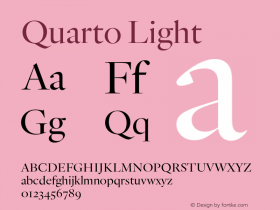 Quarto Light Version 1.200 Font Sample