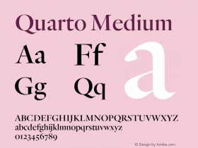 Quarto Medium Version 1.200 Font Sample