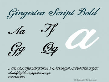 Gingertea Script Bold Version 1.001;PS 001.001;hotconv 16.6.51;makeotf.lib2.5.65220图片样张