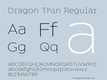 Dragon Thin Regular Version 1.0 Font Sample