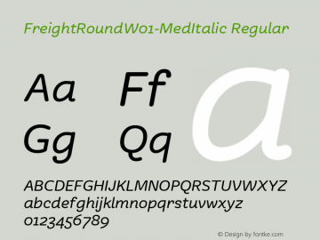 FreightRoundW01-MedItalic Regular Version 1.00 Font Sample
