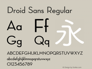 Droid Sans Regular Version 1.00 build 113 Font Sample