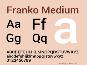 Franko Medium Version 1.200310; 2013图片样张