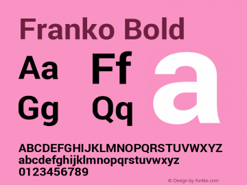 Franko Bold Version 1.200310; 2013图片样张