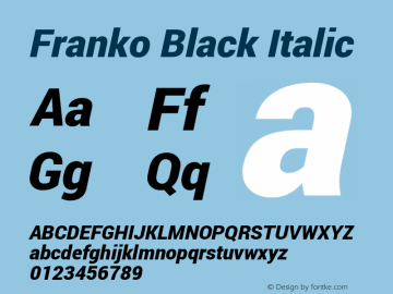 Franko Black Italic Version 1.200310; 2013图片样张