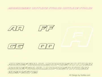 Aircruiser Outline Italic Outline Italic Version 2.0; 2016 Font Sample