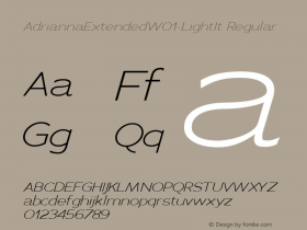 AdriannaExtendedW01-LightIt Regular Version 3.20 Font Sample