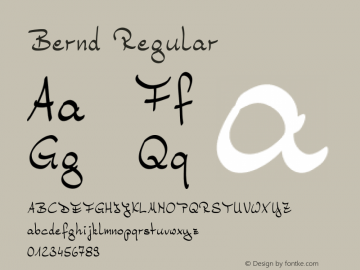 Bernd Regular Version 001.000 Font Sample