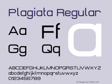 Plagiata Regular Version 001.000 Font Sample