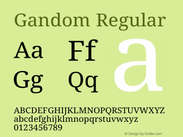 Gandom Regular Version 0.4.5 Font Sample