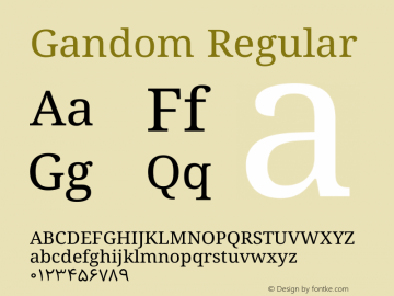 Gandom Regular Version 0.4.5 Font Sample