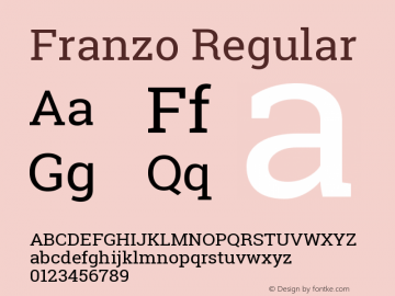 Franzo Regular Version 1.100262; 2013图片样张