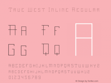 True West Inline Regular Unknown Font Sample