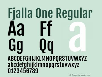 Fjalla One Regular Version 1.001图片样张