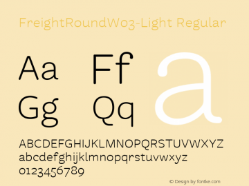 FreightRoundW03-Light Regular Version 1.00 Font Sample