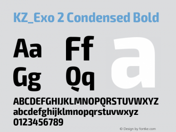 KZ_Exo 2 Condensed Bold Version 1.001;PS 001.001;hotconv 1.0.70;makeotf.lib2.5.58329 Font Sample