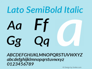 Lato SemiBold Italic Version 2.015; 2015-08-06; http://www.latofonts.com/图片样张