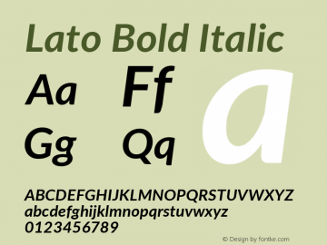 Lato Bold Italic Version 2.015; 2015-08-06; http://www.latofonts.com/图片样张