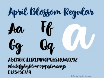 April Blossom Regular Version 1.000 Font Sample