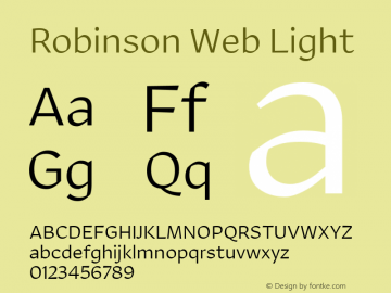 Robinson Web Light Version 1.1 2016 Font Sample