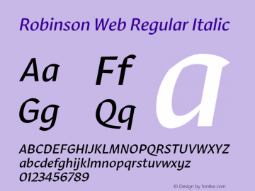 Robinson Web Regular Italic Version 1.1 2016图片样张