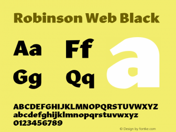 Robinson Web Black Version 1.1 2016 Font Sample