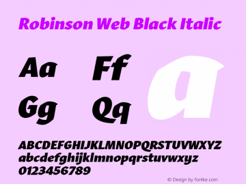Robinson Web Black Italic Version 1.1 2016图片样张