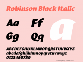 Robinson Black Italic Version 1.1 2016图片样张