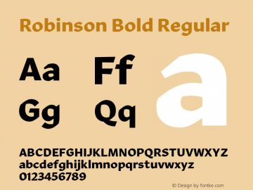 Robinson Bold Regular Version 1.1 2016图片样张