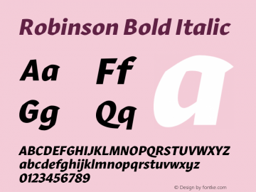 Robinson Bold Italic Version 1.1 2016图片样张