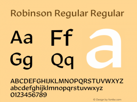 Robinson Regular Regular Version 1.1 2016 Font Sample