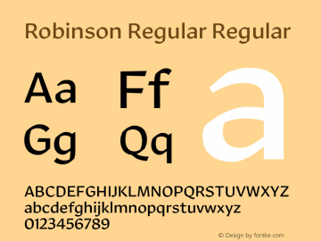Robinson Regular Regular Version 1.1 2016图片样张