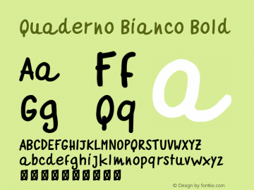Quaderno Bianco Bold Version 1.000 Font Sample