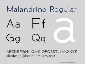 Malandrino Regular Version 1.000 Font Sample