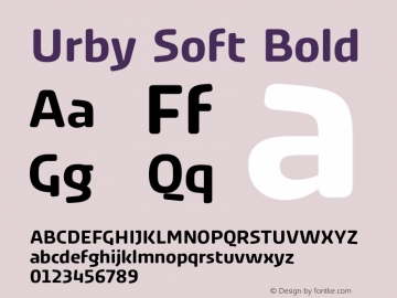 Urby Soft Bold Version 1.000 Font Sample