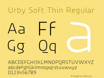 Urby Soft Thin Regular Version 1.000 Font Sample