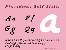 Providence Bold Italic 001.000 Font Sample