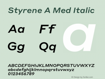 Styrene A Med Italic Version 1.1 2016图片样张