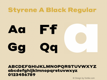 Styrene A Black Regular Version 1.1 2016 Font Sample