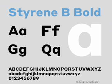 Styrene B Bold Version 1.1 2016图片样张