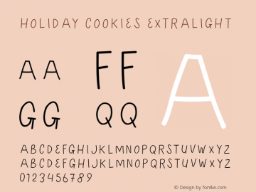 Holiday Cookies ExtraLight Version 1.000 Font Sample