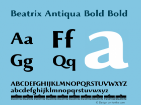Beatrix Antiqua Bold Bold Version 1.008 Font Sample