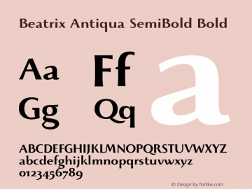 Beatrix Antiqua SemiBold Bold Version 1.008图片样张