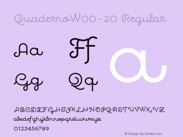 QuadernoW00-20 Regular Version 2.00 Font Sample