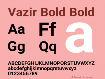 Vazir Bold Bold Version 6.0.0图片样张