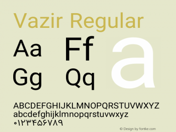 Vazir Regular Version 6.0.0 Font Sample
