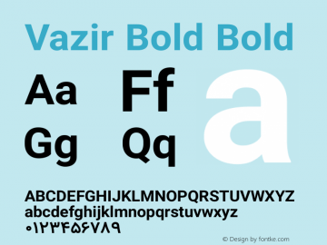 Vazir Bold Bold Version 6.0.0 Font Sample