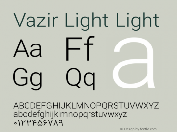 Vazir Light Light Version 6.0.0 Font Sample
