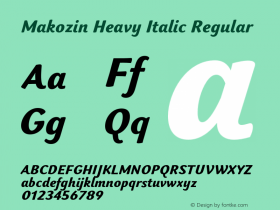 Makozin Heavy Italic Regular Version 1.000;PS 001.000;hotconv 1.0.88;makeotf.lib2.5.64775图片样张